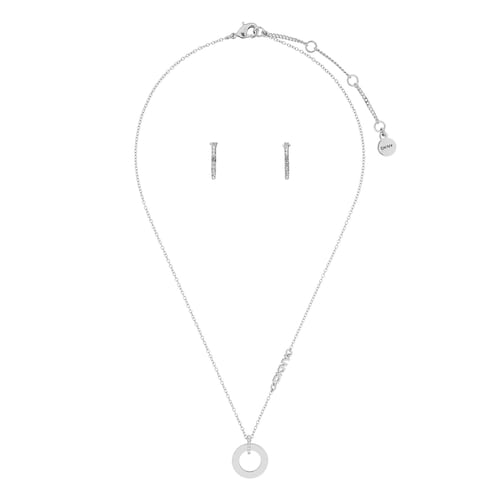 Boxset Collar Color Plateado en Forma Circular Dkny