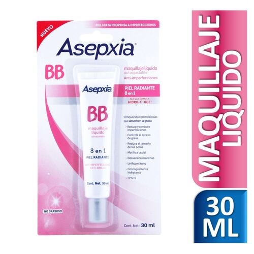 Maquillaje BB Líquido E/12 Autoajustable 30 G Asepxia
