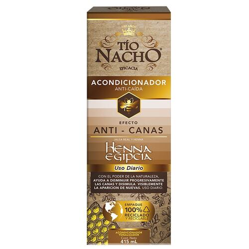 Acondicionador anti canas c/henna egipcia 415ml Tío nacho