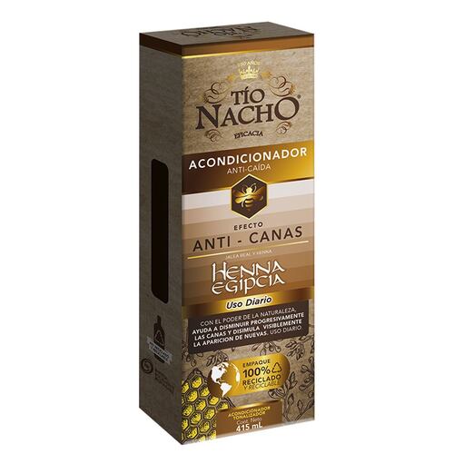 Acondicionador anti canas c/henna egipcia 415ml Tío nacho