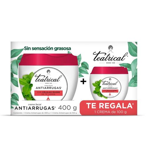 Crema Facial Antiarrugas  2 Pack 400gr + 100gr Teatrical