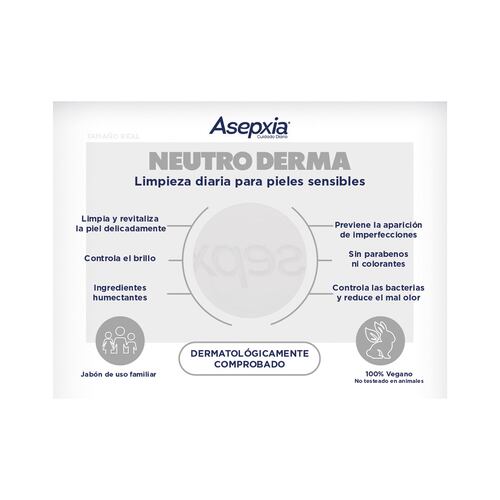 Jabón en Barra Neutro Derma 100 g Asepxia