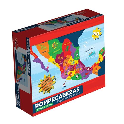 Rompecabezas de La República Mexicana, 60 Piezas