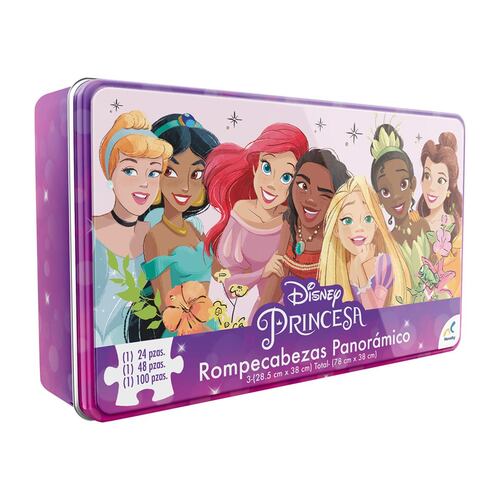 Rompecabezas Panorámico 3 en 1 Disney Princess