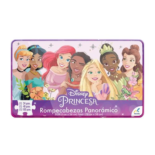 Rompecabezas Panorámico 3 en 1 Disney Princess