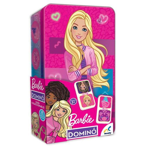 Dominó Barbie Tin Metálico, 28 Fichas