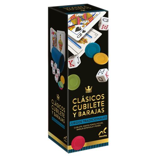 Set de juegos cubilete y barajas foil