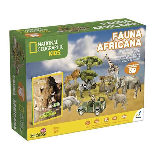 Fauna africana libro con rompecabezas