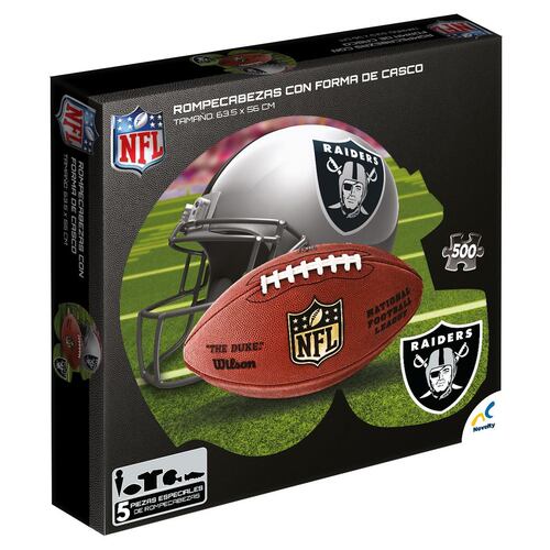 Rompecabezas 500 piezas forma casco NFL Raiders