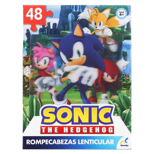 Rompecabezas lenticular sonic 48 pzas caja de cartón