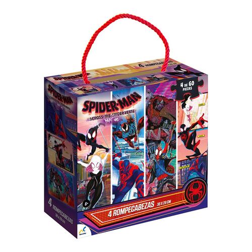 Rompecabezas de 60 pzas 4 en 1 Spider-man across the spider-verse Noevlty