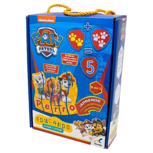 Juego De Mesa Preescolar Educando: Paw Patrol Sumas Y Letras Caja De Cartón