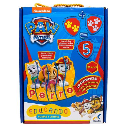 Juego De Mesa Preescolar Educando: Paw Patrol Sumas Y Letras Caja De Cartón