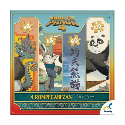 Rompecabezas 4 en 1 Kung Fu Panda 4