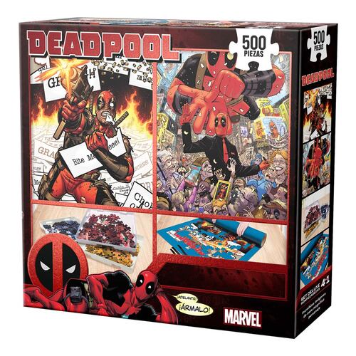 Set Deluxe Rompecabezas 4 en 1 Deadpool Novelty