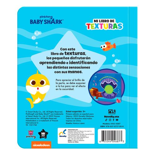 Libro preescolar de texturas baby shark