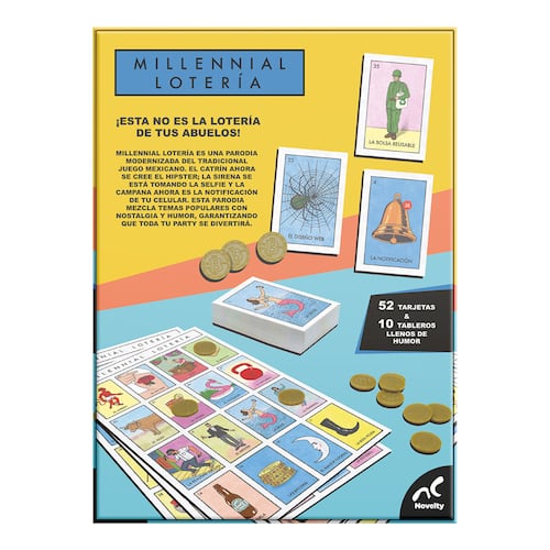 Juego de mesa Lotería Milenial NOVELTY