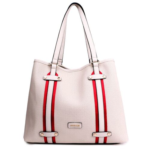 Bolso Crabtree tote hueso-rojo