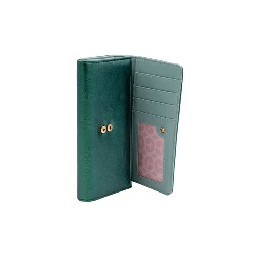 Cartera Crabtree Verde Metálico Para Mujer