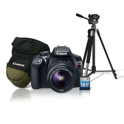 Kit Cámara Canon T6 EF-S 18-55+ Estuche Zoompack+ Tripoid+ SD 16GB