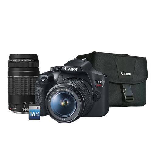 Cámara Canon T7 kit Lentes - Mochila - SD 16GB