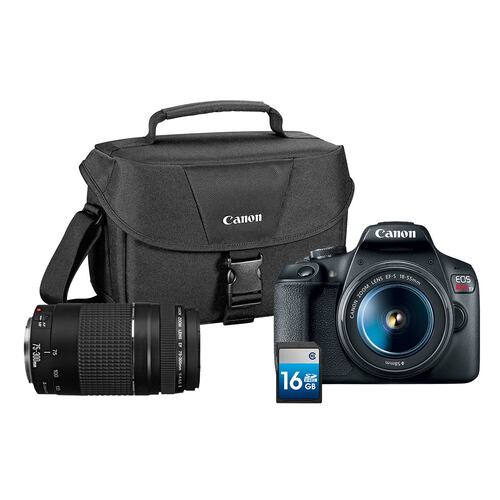 Cámara Canon T7 kit Lentes - Mochila - SD 16GB