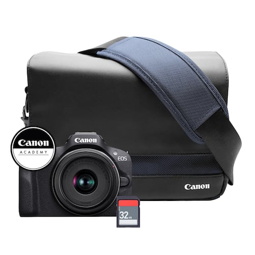 Cámara Canon R100 Kit Lente - Maleta - SD 32GB - Curso Online