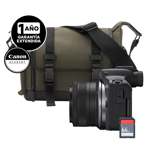 Cámara Canon R50 Kit Lente - Maleta - SD 64GB - Curso Online - Garantía Ext.