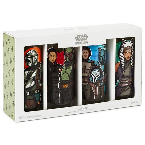 Set Vasos Jugo Diseño Star Wars: The Mandalorian Hallmark 4 Piezas