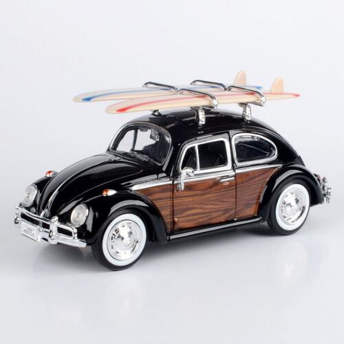 Vehículo de Colección Volkswagen Beetle Clásico 1966 con Tabla de Surf [2022 Nuevo] 1:24