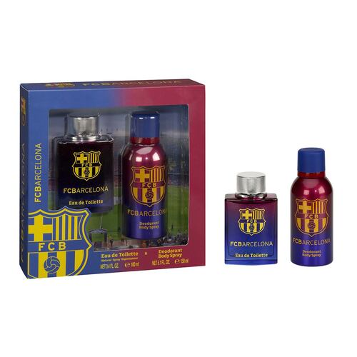 Fragancia Para Caballero FC Barcelona Set EDT 100 ml + Deo Body Spray 150 ml