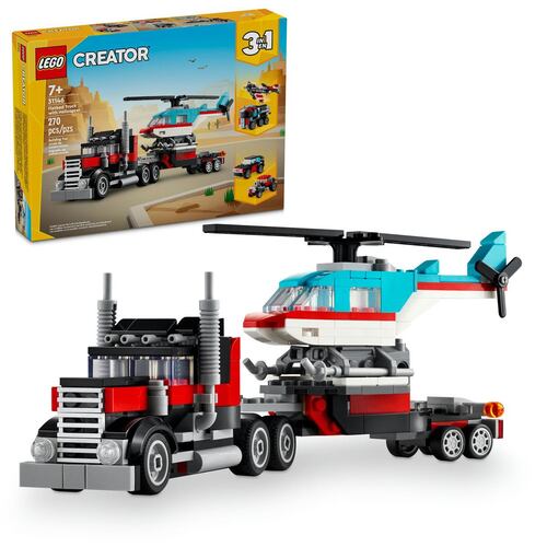 LEGO® Camión Plataforma con Helicóptero