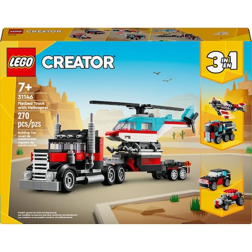 LEGO® Camión Plataforma con Helicóptero