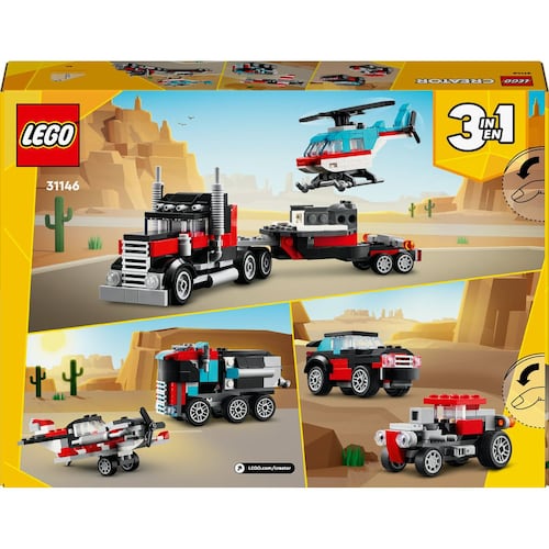 LEGO® Camión Plataforma con Helicóptero