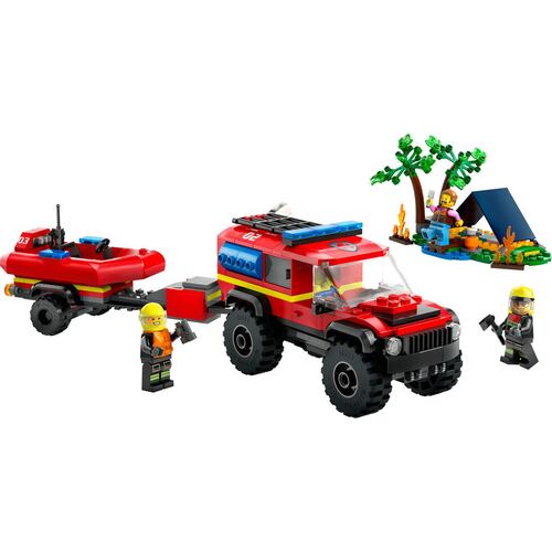 LEGO® Camioneta de Bomberos 4x4 con Barco de Rescate