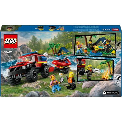 LEGO® Camioneta de Bomberos 4x4 con Barco de Rescate