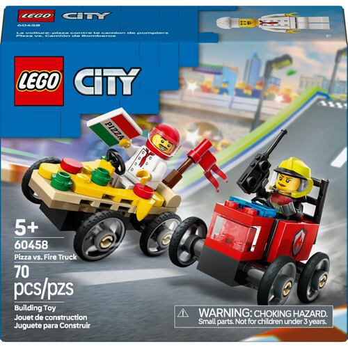 LEGO® Pack de Autos de Carreras: Pizza vs. Camión de Bomberos
