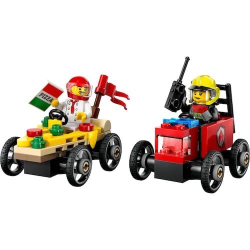 LEGO® Pack de Autos de Carreras: Pizza vs. Camión de Bomberos