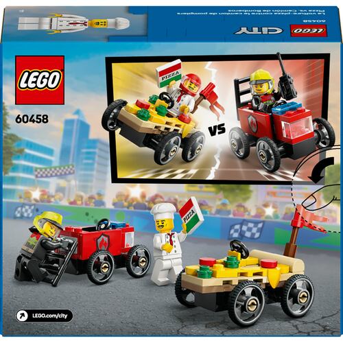 LEGO® Pack de Autos de Carreras: Pizza vs. Camión de Bomberos
