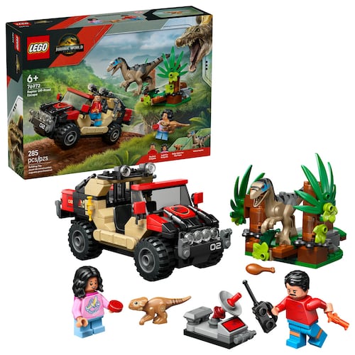 LEGO® Jurassic World Escape en Auto Todoterreno y Raptor al Acecho 76972