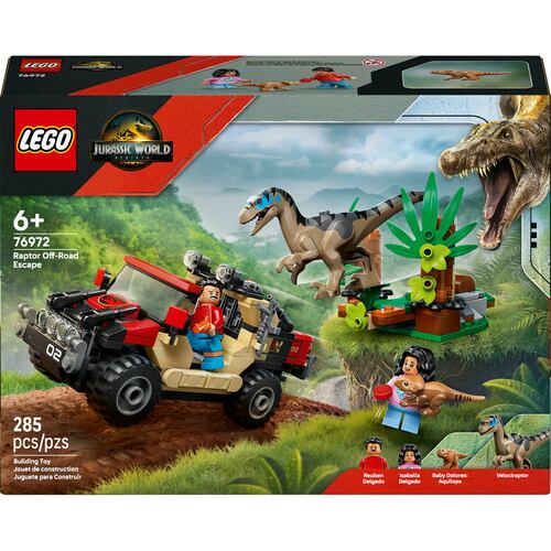 LEGO® Jurassic World Escape en Auto Todoterreno y Raptor al Acecho 76972