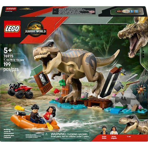 LEGO® Jurassic World Escape por el Río y T. rex a la Caza 76975