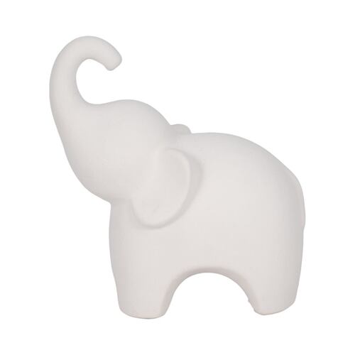 Figura Decorativa Diseño Moderno Elefante Blanco Textura Rugosa Sagebrook