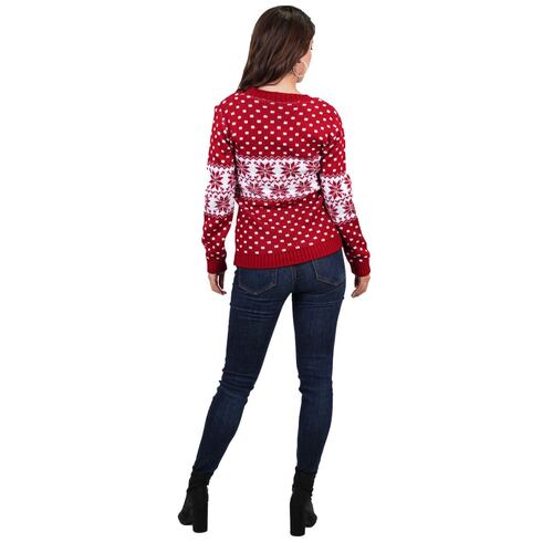 Suéter ugly navideño de noche buena para mujer 59 - rojo