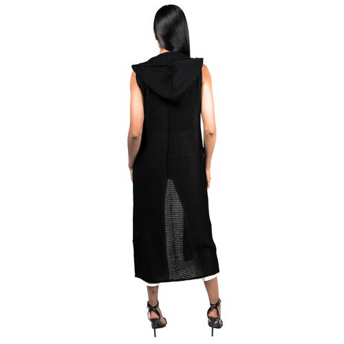 Chaleco Maxi liso color negro