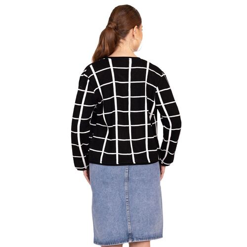 Blazer Zuio negro cuadros para mujer M