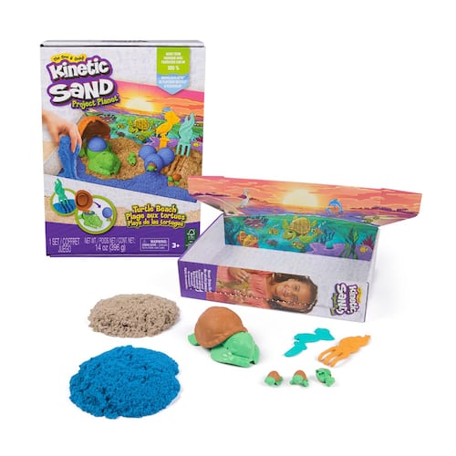 Kit Arena Moldeable Kinetic Sand Project Planet Playa de las Tortugas