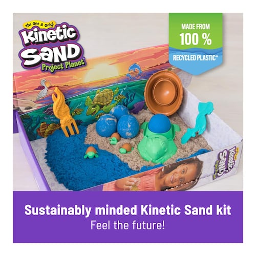 Kit Arena Moldeable Kinetic Sand Project Planet Playa de las Tortugas