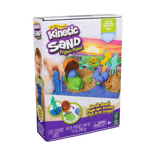 Kit Arena Moldeable Kinetic Sand Project Planet Playa de las Tortugas