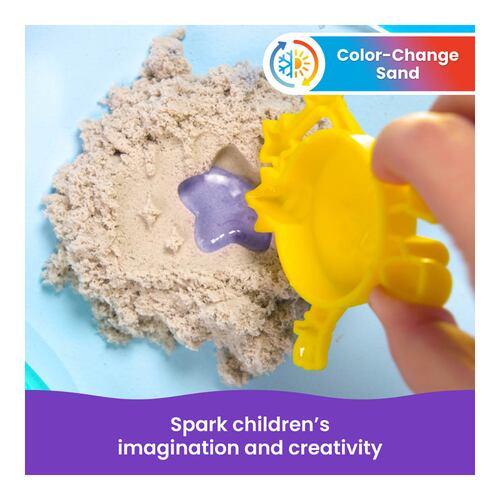 Estuche de Arena Moldeable KINETIC SAND Cambia de Color Incluye Accesorios